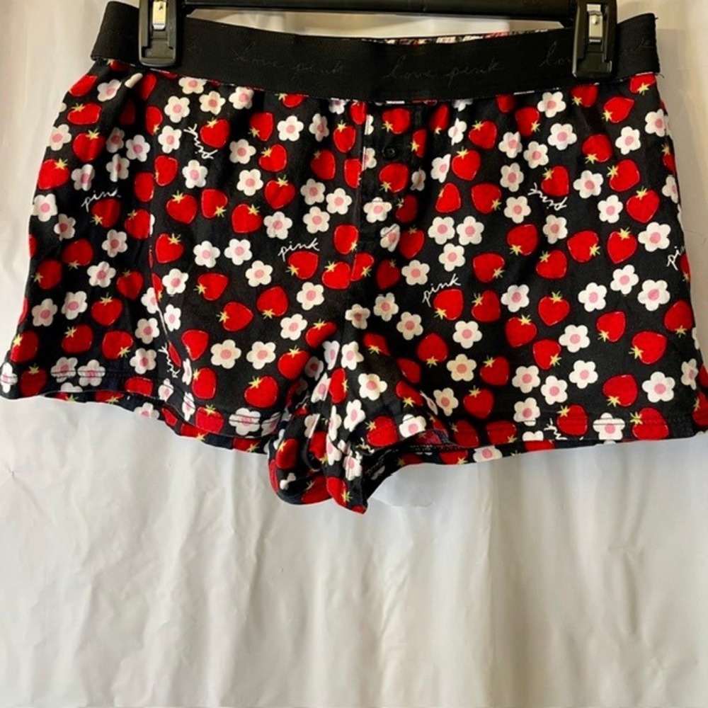 PINK Victorias Secret Strawberry Daisy Sleep Lounge Short Floral Boxer Sz Sm Y2K